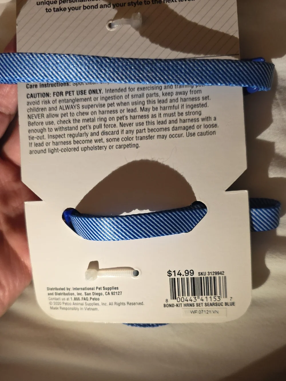 Bond & Co Blue Kitten Harness and Lead Set with Clip Neck 8-12 Inches